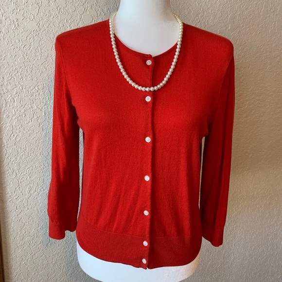 Chaps Sweaters - Chaps Red Sweater Cardigan